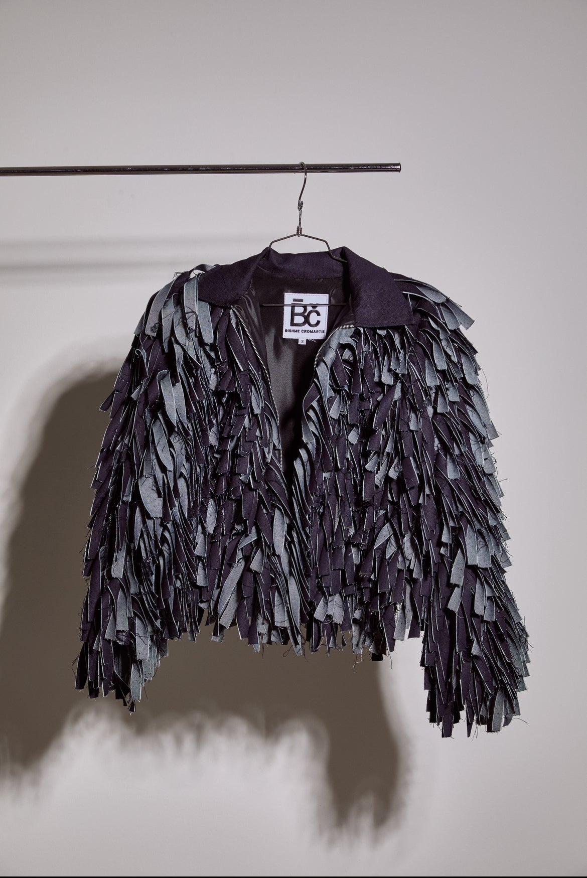 Denim Fur Cropped Jacket