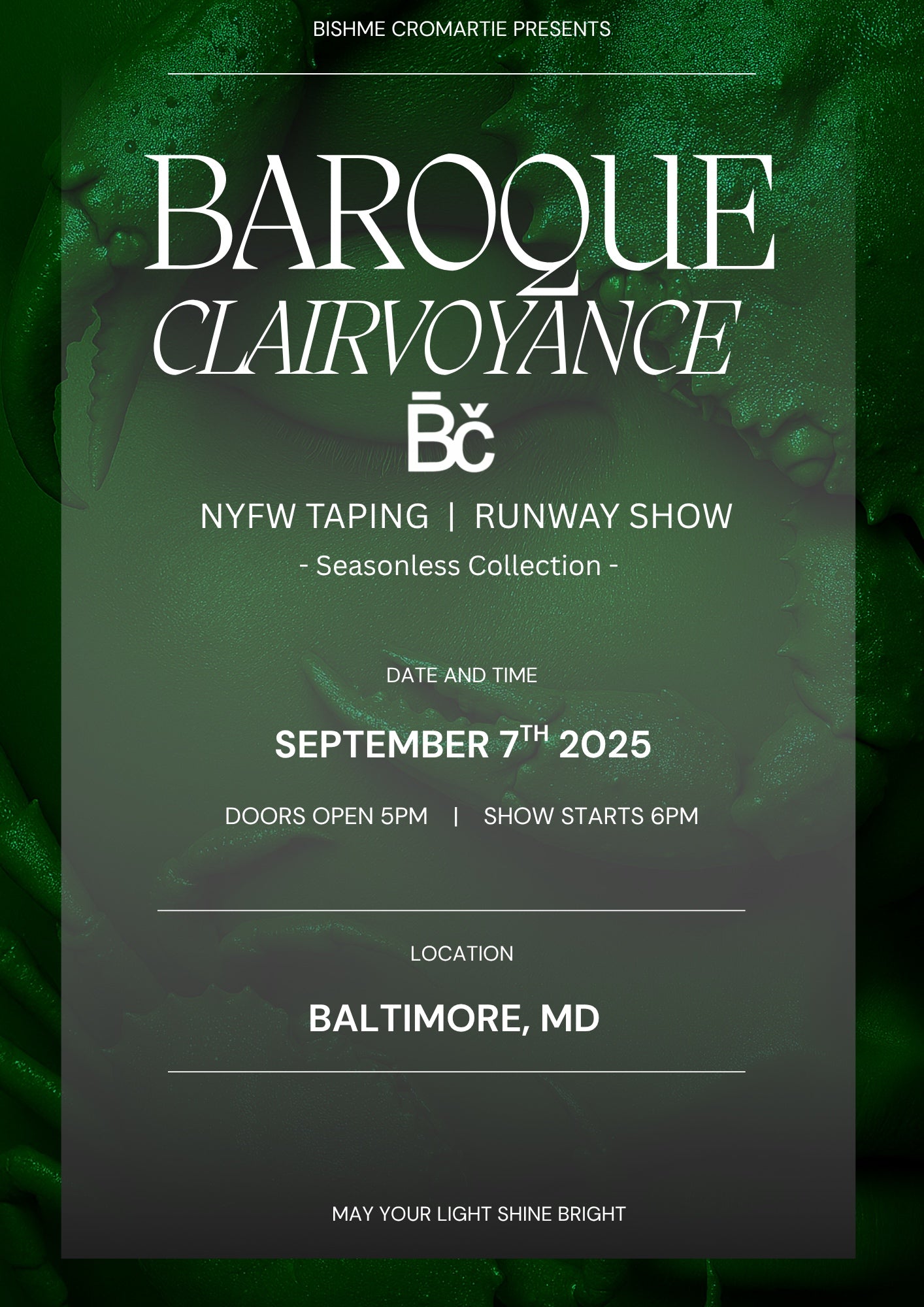 Bishme Cromartie  NYFW taping