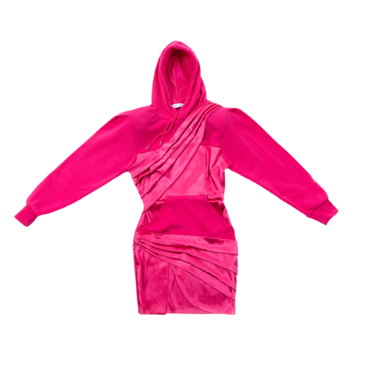 HYBRID HOODIE DRESS WITH SPLIT